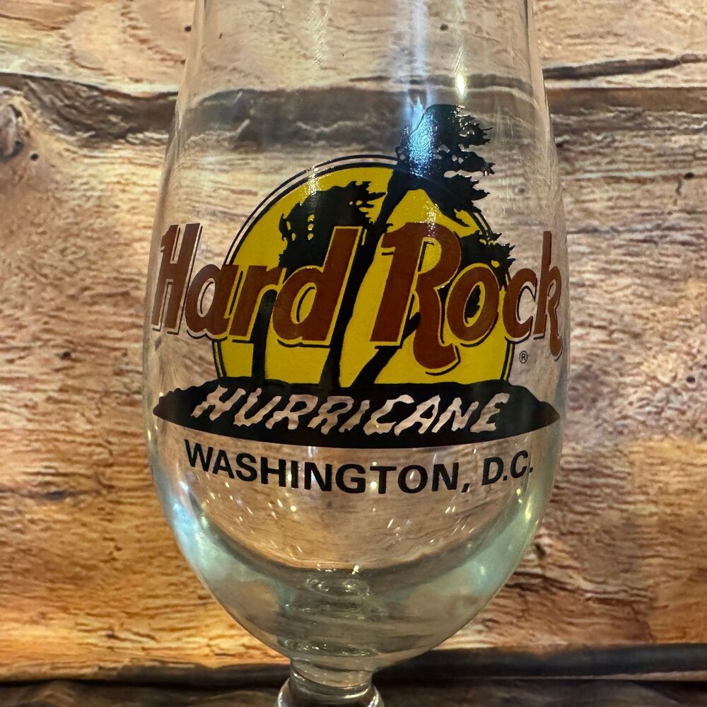 Hard Rock Hurricane Glass Washington D.C. Clear Stemmed Barware - Picture 2 of 9